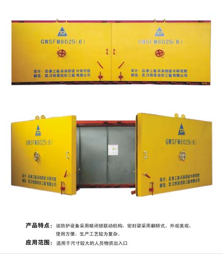 钢结构无门缝双扇防护密闭门